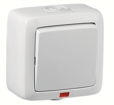 Фотография товара 'Hegel ВА16-212 Выключатель открытой установки, одноклавишный'