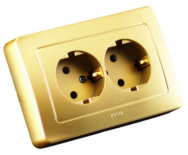 Фотография товара 'Hegel РС16-351-07 Розетка скрытой установки, двухместная, с заземляющим контактом'