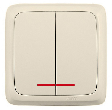 Фотография товара 'Hegel ВА10-154-01 Выключатель открытой установки, двухклавишный'