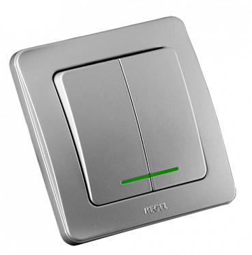 Фотография товара 'Hegel ВС16-352-06 Выключатель скрытой установки, двухклавишный'