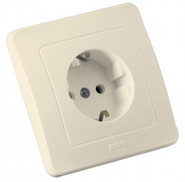 Фотография товара 'Hegel РС16-311-01 Розетка скрытой установки, одноместная, с заземляющим контактом'