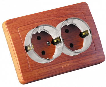 Фотография товара 'Hegel РС16-381-05 Розетка скрытой установки, двухместная, с заземляющим контактом'