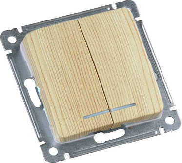 Фотография товара 'Hegel ВС10-452-02 Выключатель скрытой установки, двухклавишный'