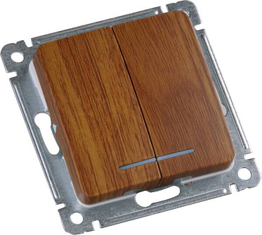 Фотография товара 'Hegel ВС10-452-05 Выключатель скрытой установки, двухклавишный'