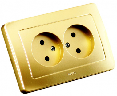 Фотография товара 'Hegel РС16-342-07 Розетка скрытой установки, двухместная, со шторками'