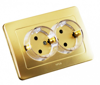 Фотография товара 'Hegel РС16-382-07 Розетка скрытой установки, двухместная, с заземляющим контактом'