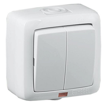 Фотография товара 'Hegel ВА10-252 Выключатель открытой установки, двухклавишный'