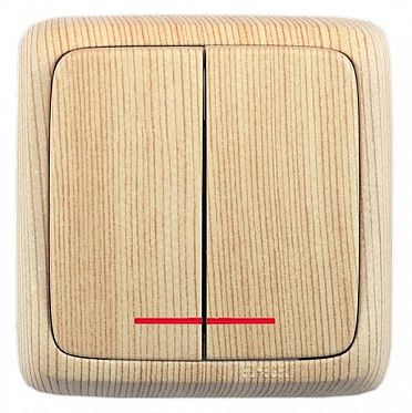 Фотография товара 'Hegel ВА16-154-02 Выключатель открытой установки, двухклавишный'