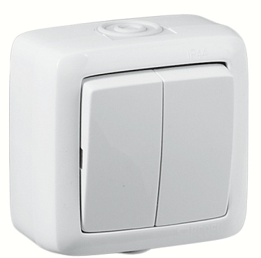 Фотография товара 'Hegel ВА16-251 Выключатель открытой установки, двухклавишный'