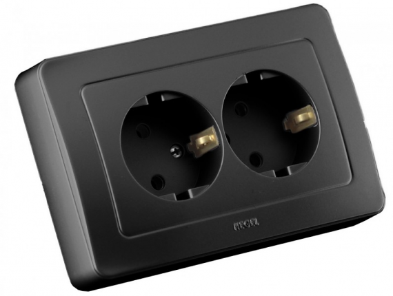Фотография товара 'Hegel РС16-351-08 Розетка скрытой установки, двухместная, с заземляющим контактом'