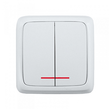 Фотография товара 'Hegel ВА16-154 Выключатель открытой установки, двухклавишный'