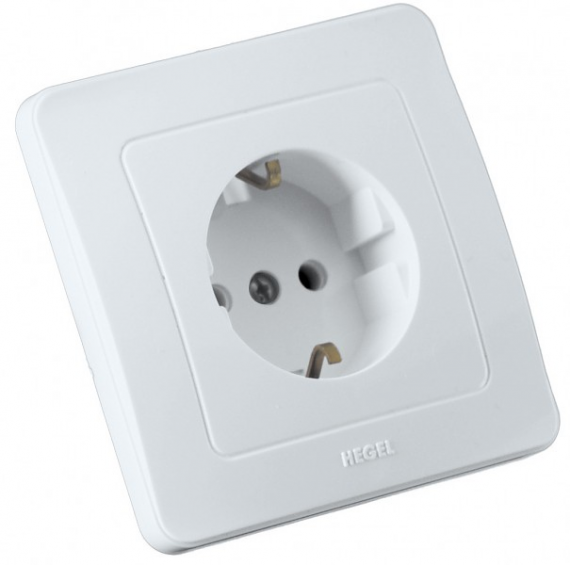 Фотография товара 'Hegel РС16-311 Розетка скрытой установки, одноместная, с заземляющим контактом'