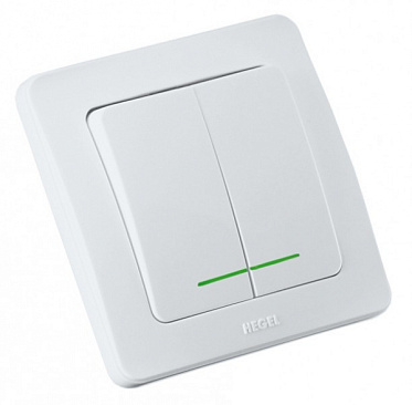 Фотография товара 'Hegel ВС16-352 Выключатель скрытой установки, двухклавишный'