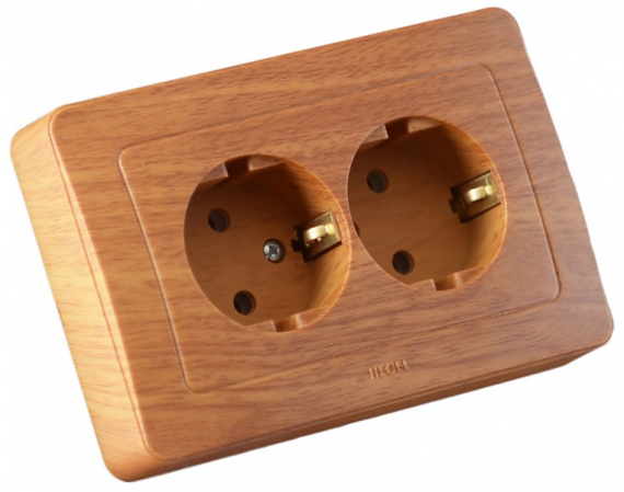 Фотография товара 'Hegel РС16-351-05 Розетка скрытой установки, двухместная, с заземляющим контактом'