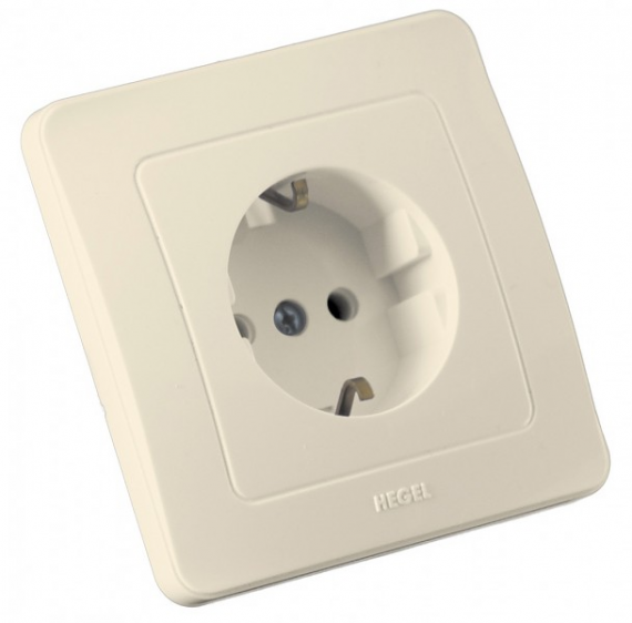 Фотография товара 'Hegel РС16-312-01 Розетка скрытой установки, одноместная, с заземляющим контактом'