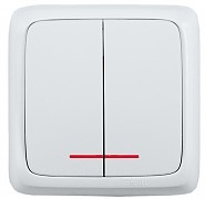 Фотография товара 'Hegel ВА10-154 Выключатель открытой установки, двухклавишный'