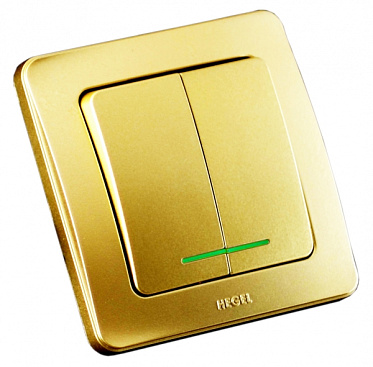 Фотография товара 'Hegel ВС10-352-07 Выключатель скрытой установки, двухклавишный'